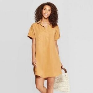 Target Universal Thread Yellow Collared Shirt Dress